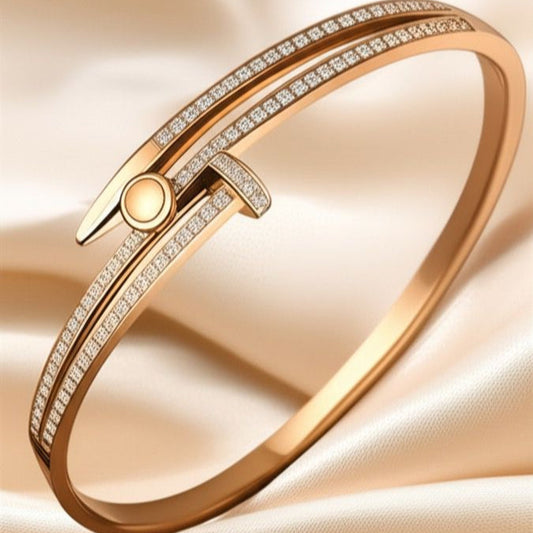 Crystal Arc Rose Gold Plated Bracelet